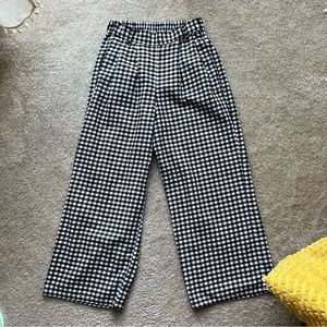 Gingham Wide Leg Pants